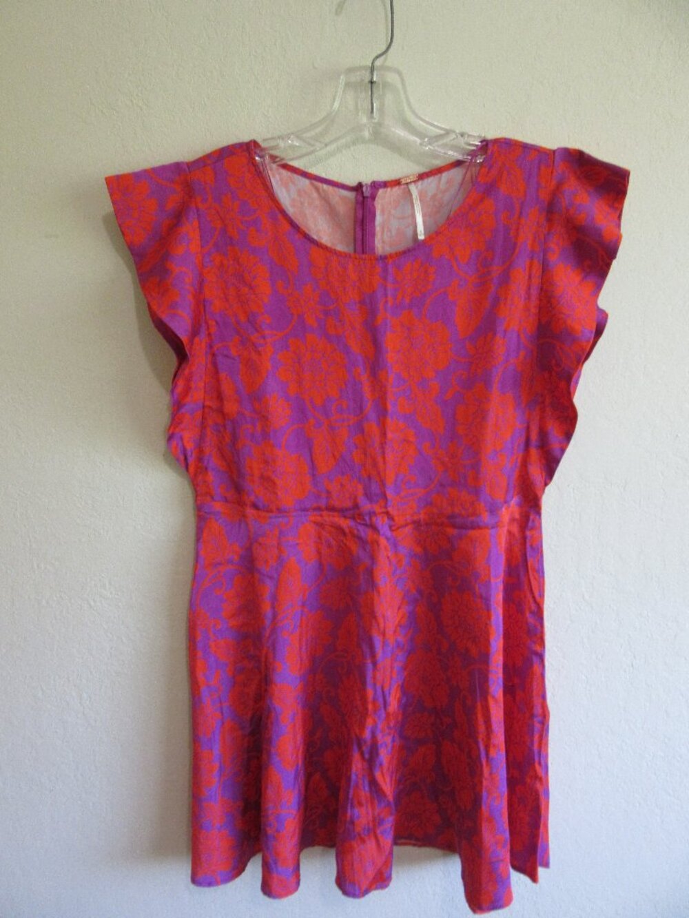 FREE PEOPLE Pink & Purple 6 Short Sleeve Dress